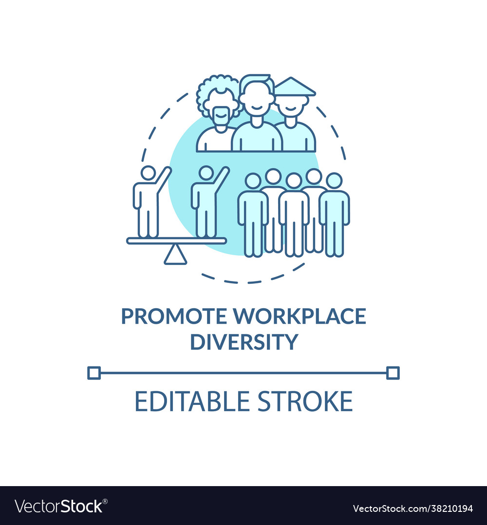 Promote workplace diversity concept icon Vector Image