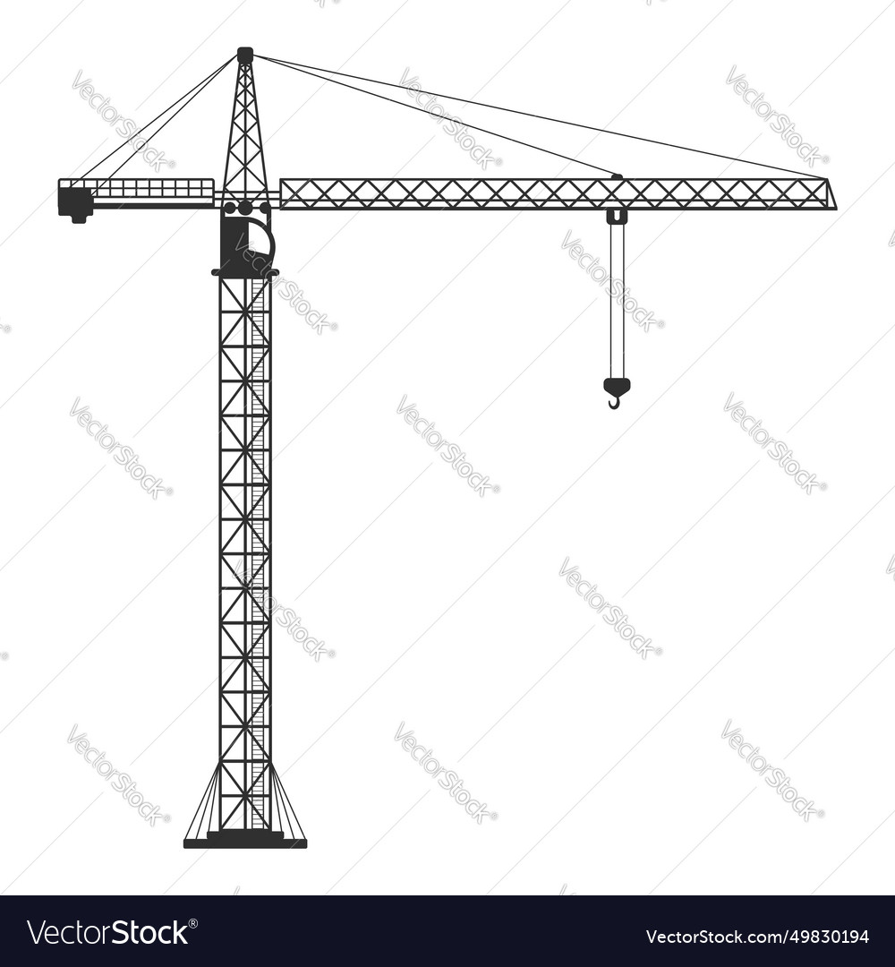 Tower crane icon build machine Royalty Free Vector Image