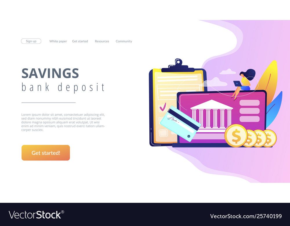 Bank account concept landing page Royalty Free Vector Image