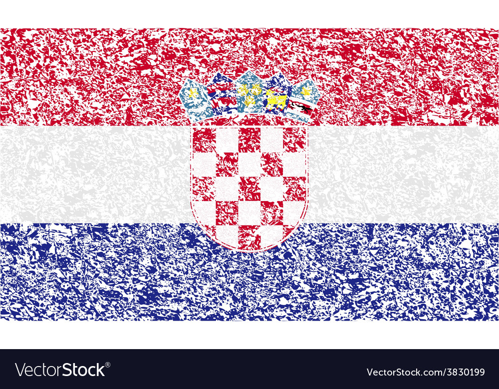 Flag of croatia with old texture Royalty Free Vector Image