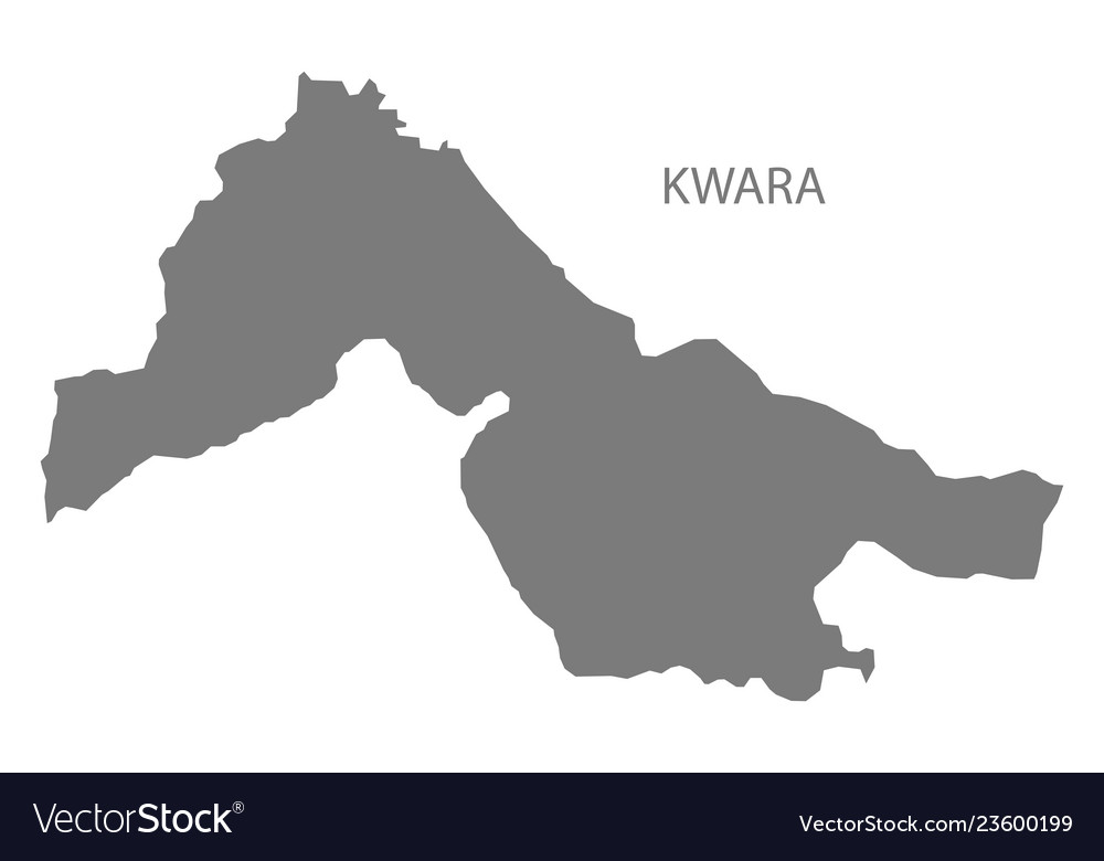 Kwara nigeria map grey Royalty Free Vector Image