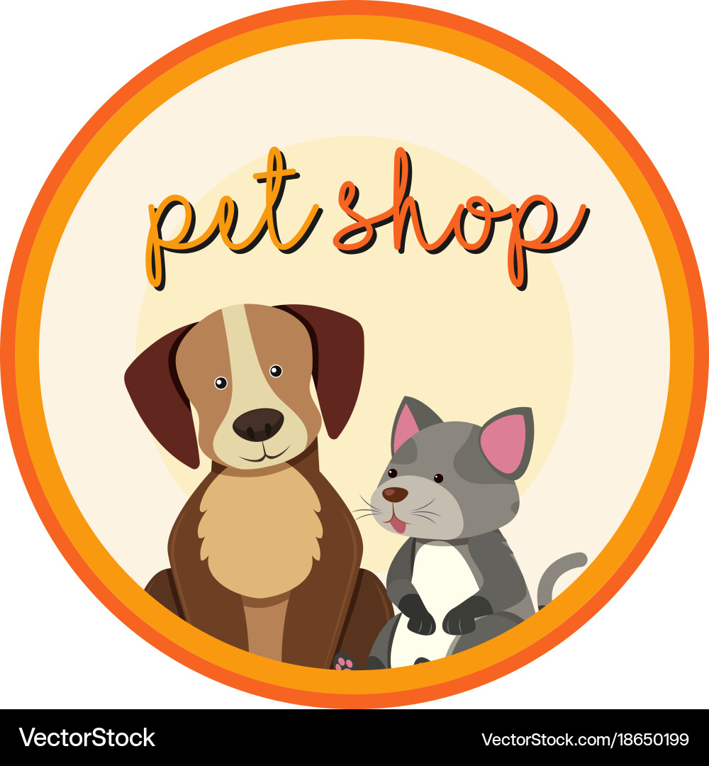Label Design For Petshop Royalty Free Vector Image