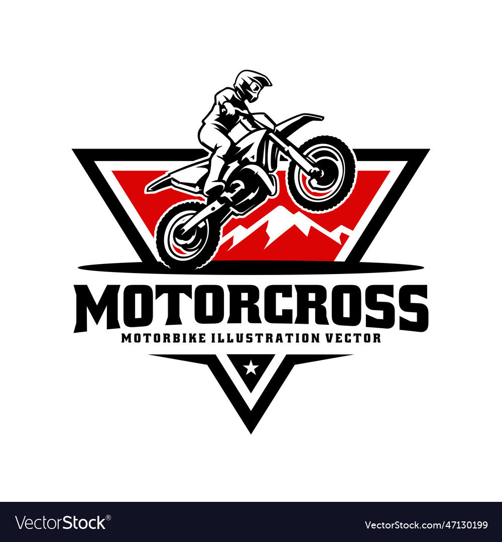 Motocross logo template Royalty Free Vector Image