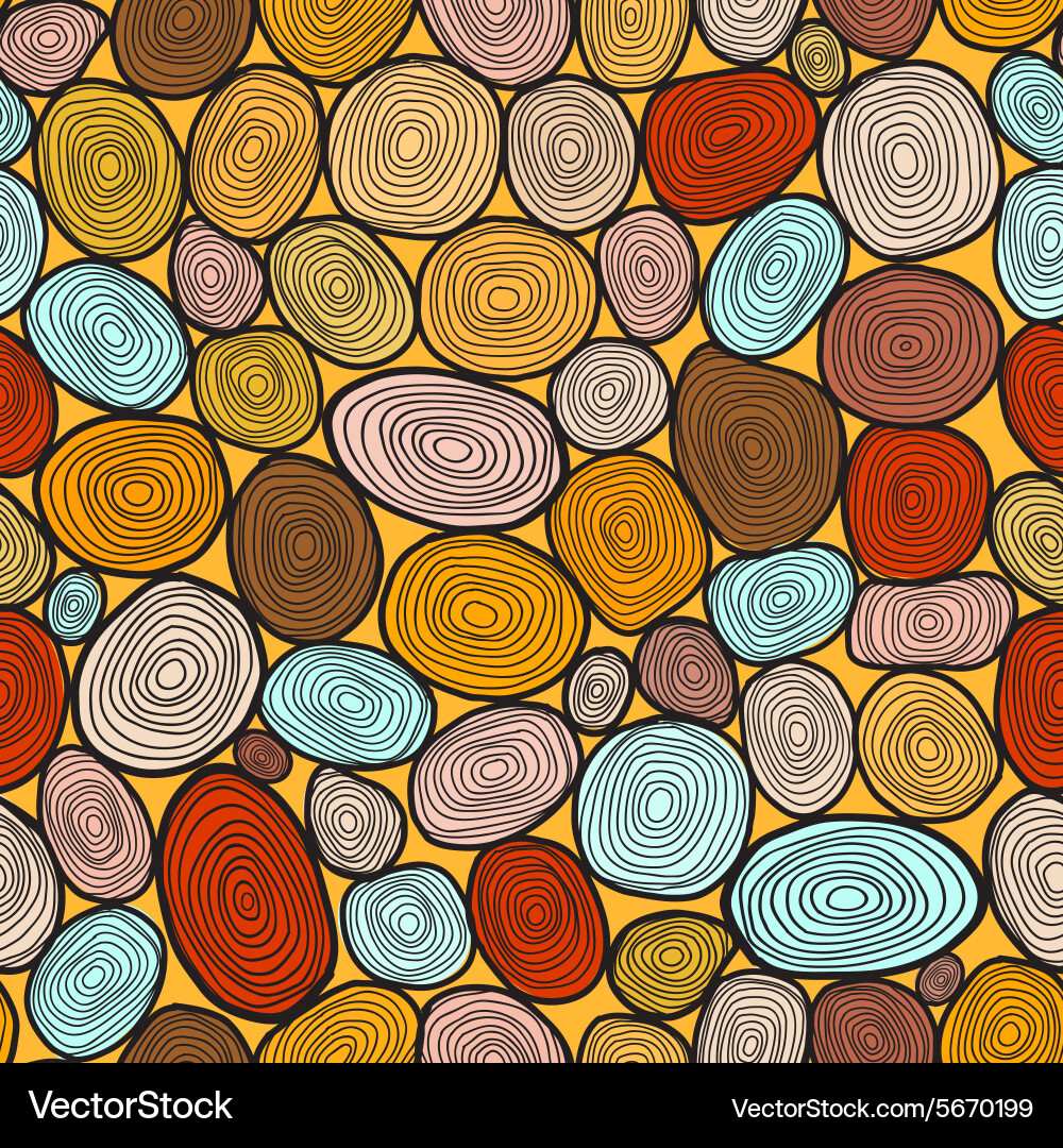 Seamless circles hand-drawn pattern Royalty Free Vector
