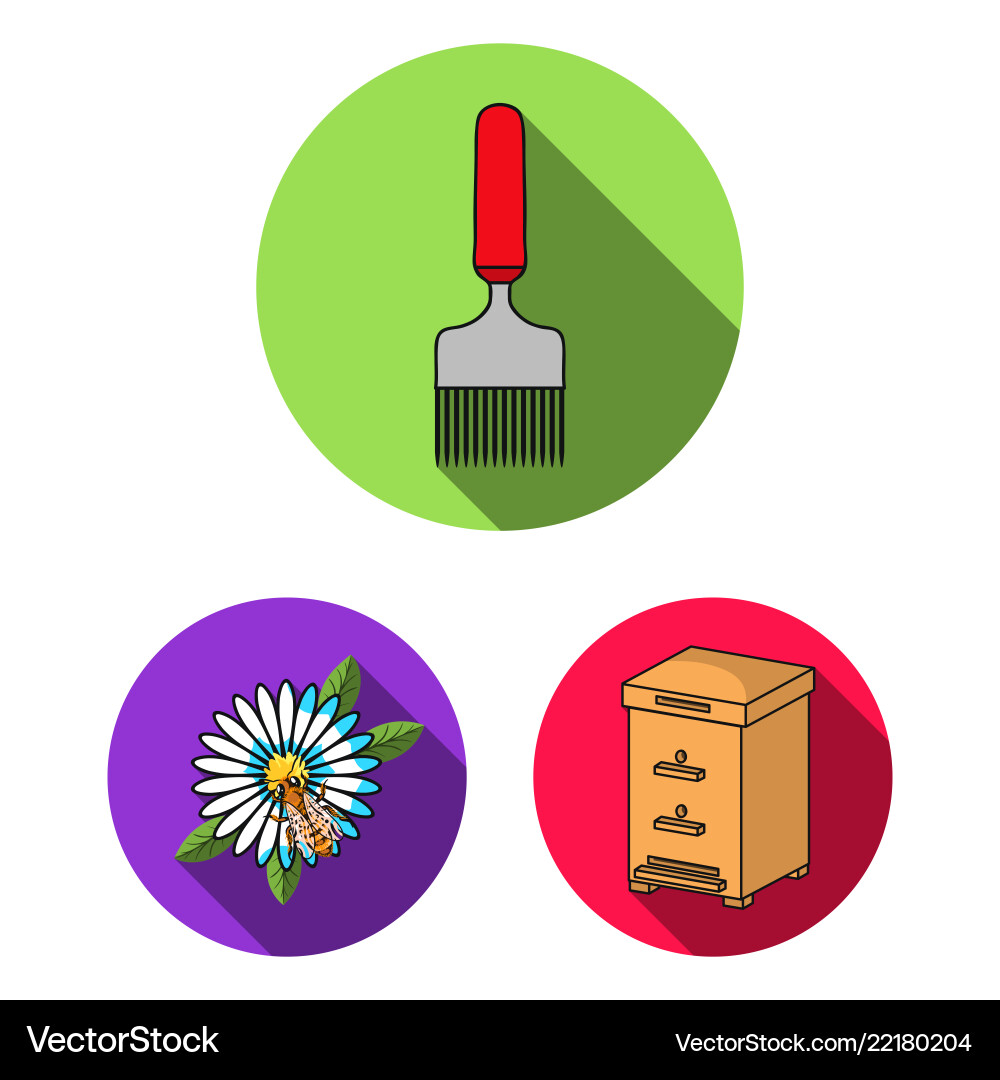 Apiary and beekeeping flat icons in set collection