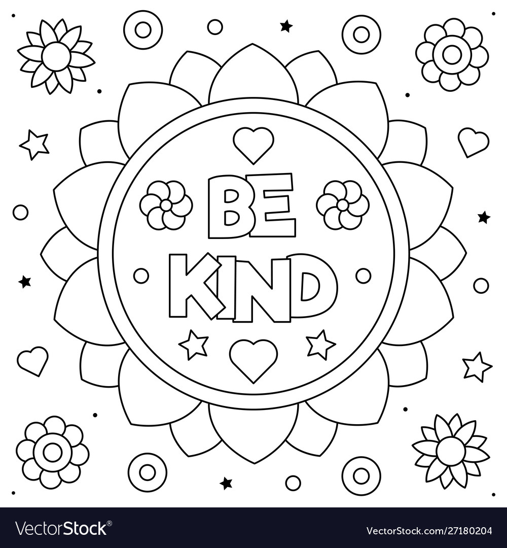 Be Kind Coloring Page Free Printable - boringpop.com