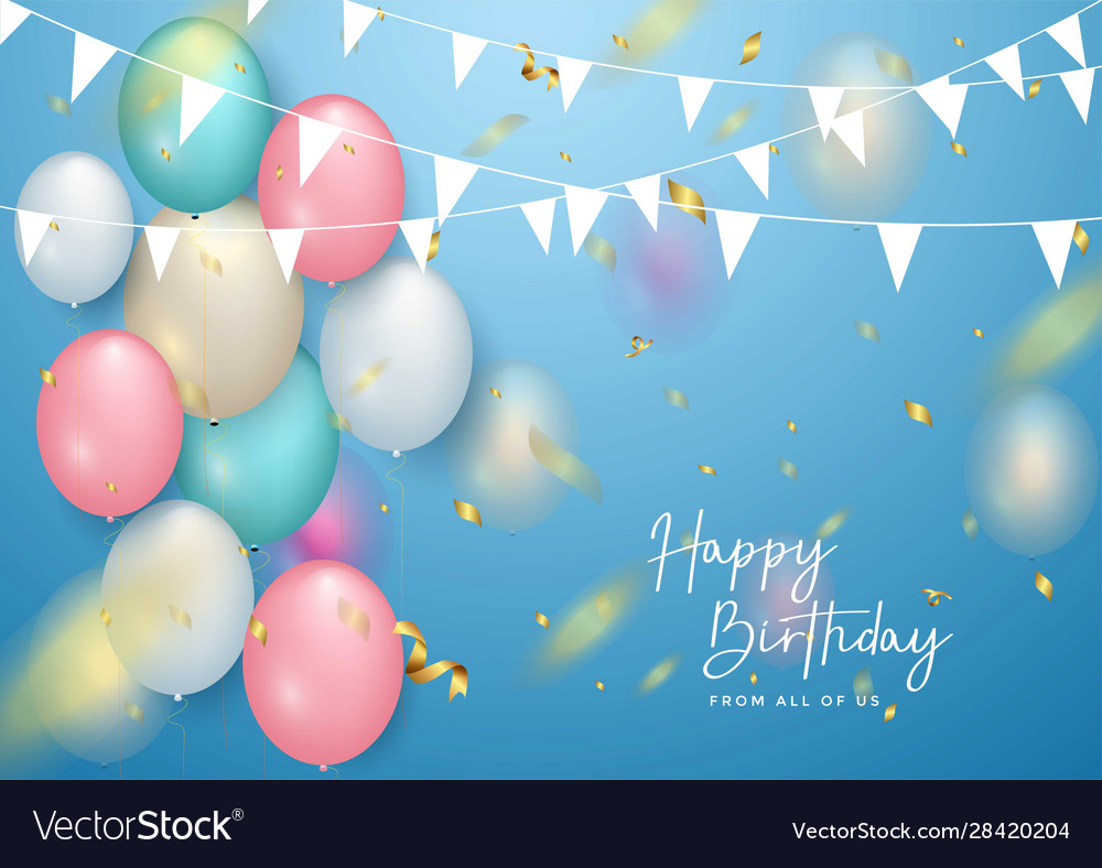 Happy birthday celebration typography design Vector Image