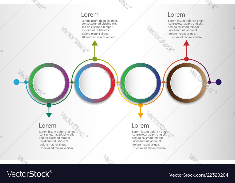 Infographic design template with timeline and 4 vector image Infographic design template with timeline and 4