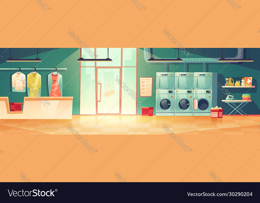 Public laundry or dry cleaning washing machines Vector Image
