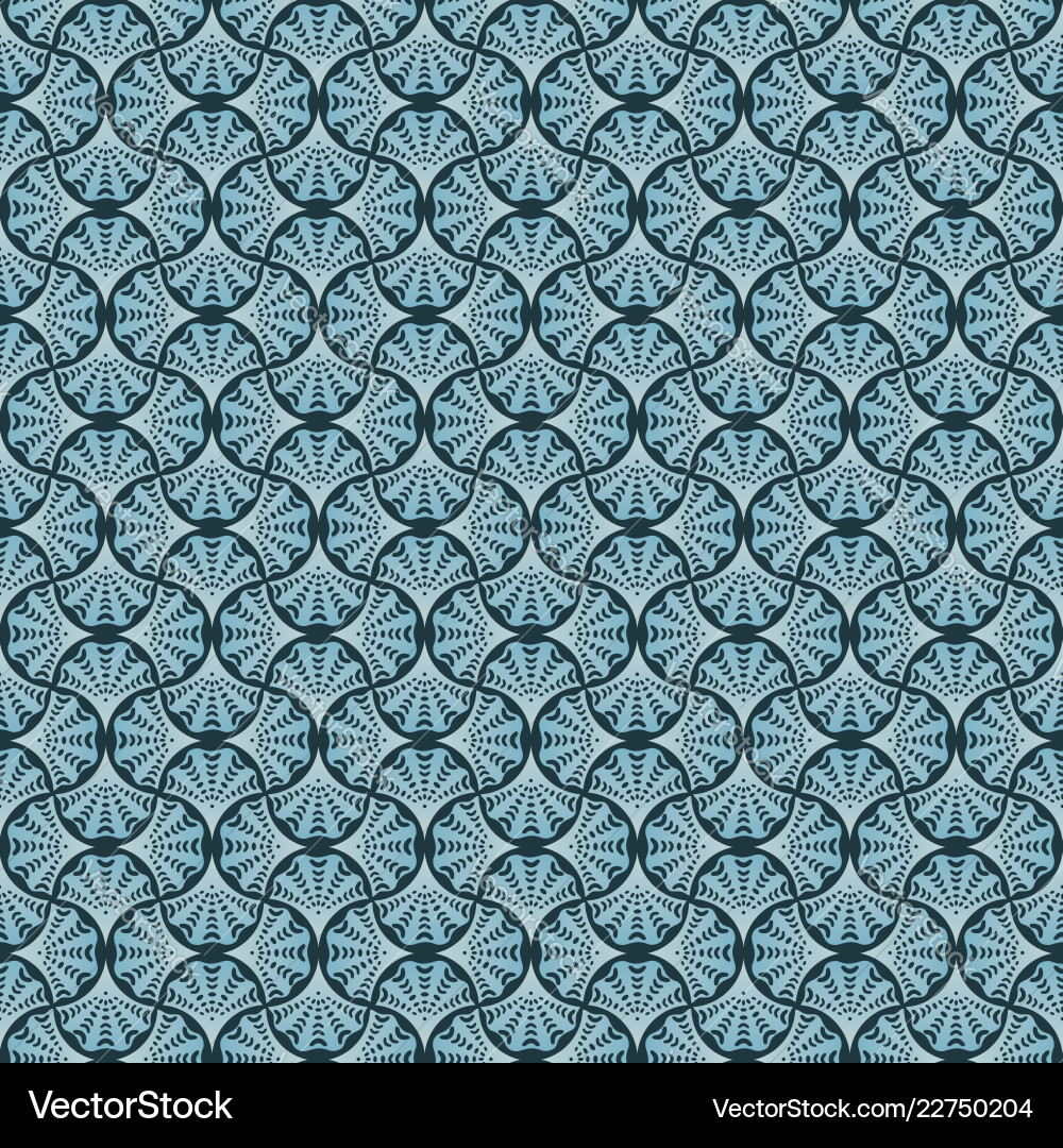 Seamless decorative pattern i blue shades Vector Image