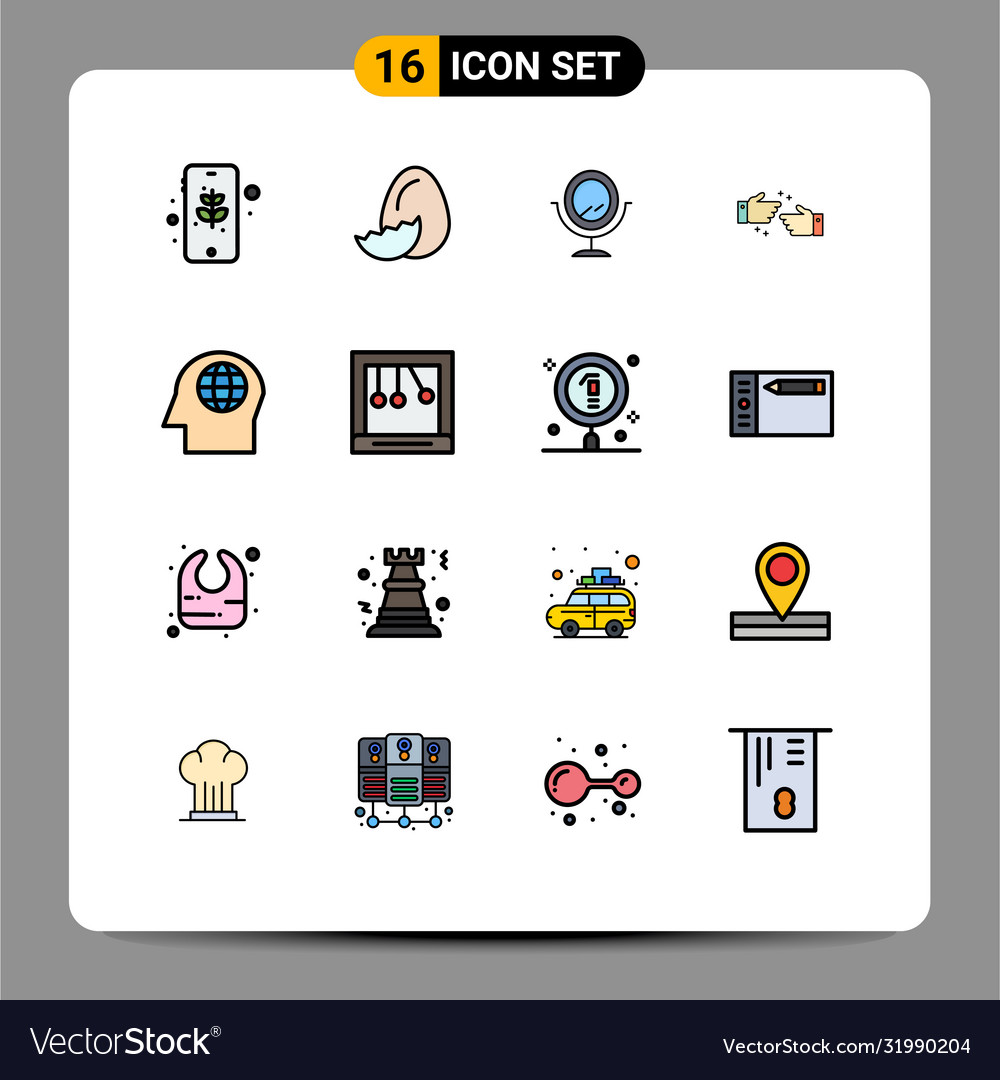 Stock icon pack 16 line signs and symbols for Vector Image