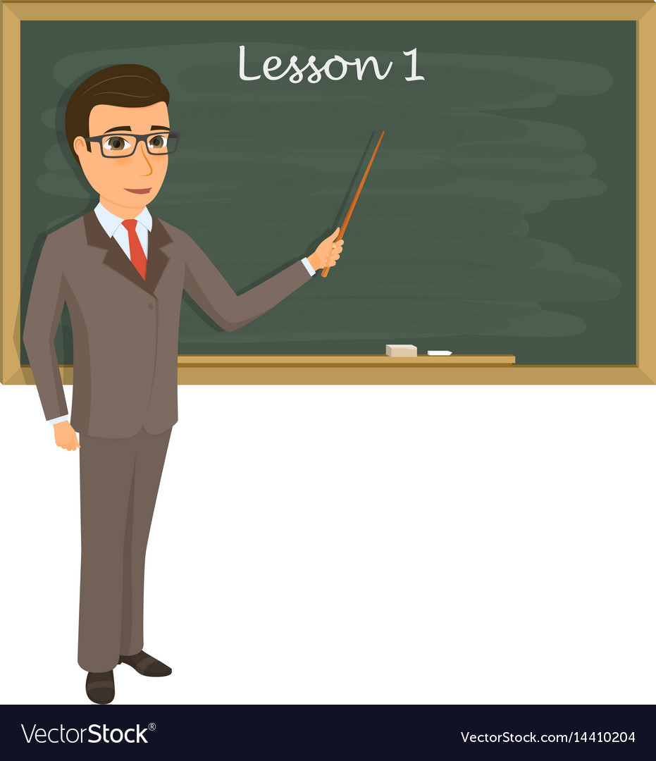 Teacher On Lesson In Classroom Young Royalty Free Vector