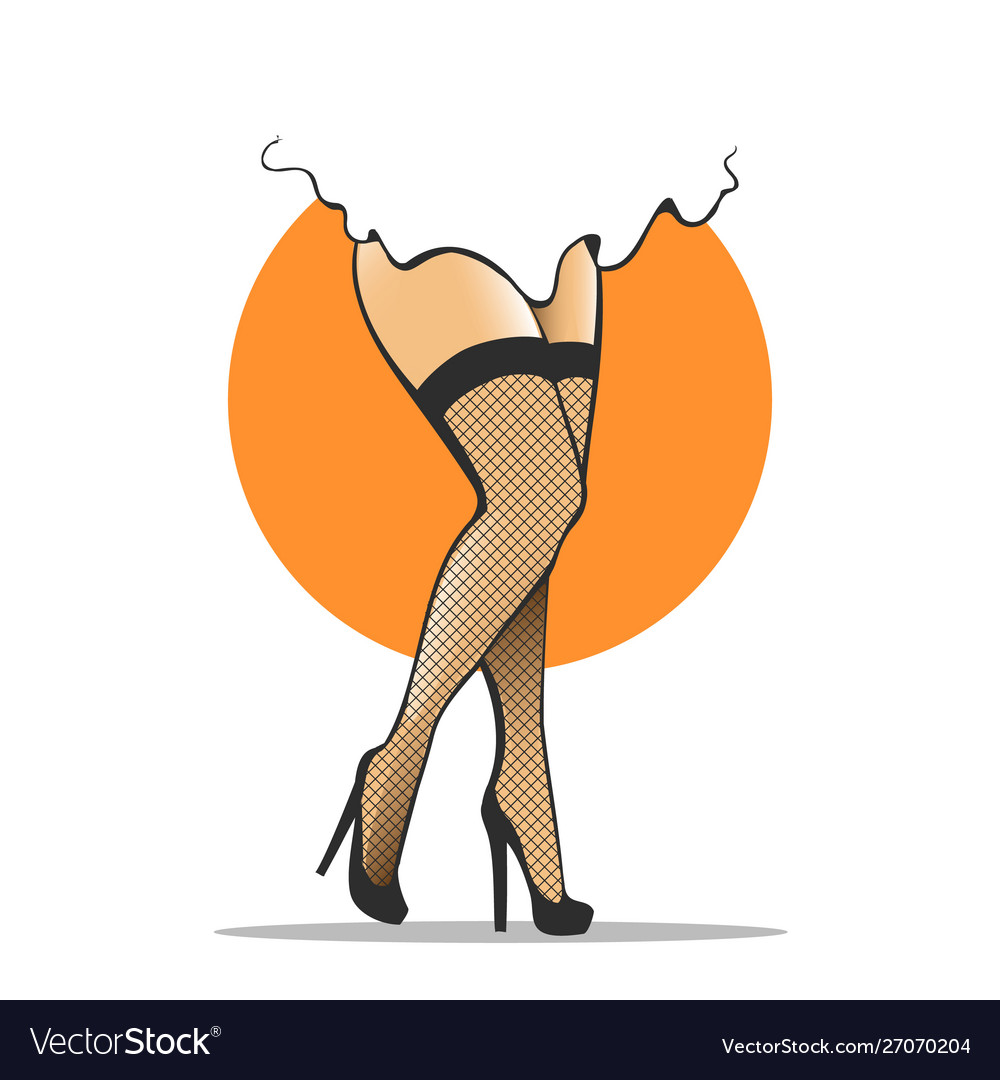 Woman legs in fishnet stockings vector image Woman legs in fishnet stockings