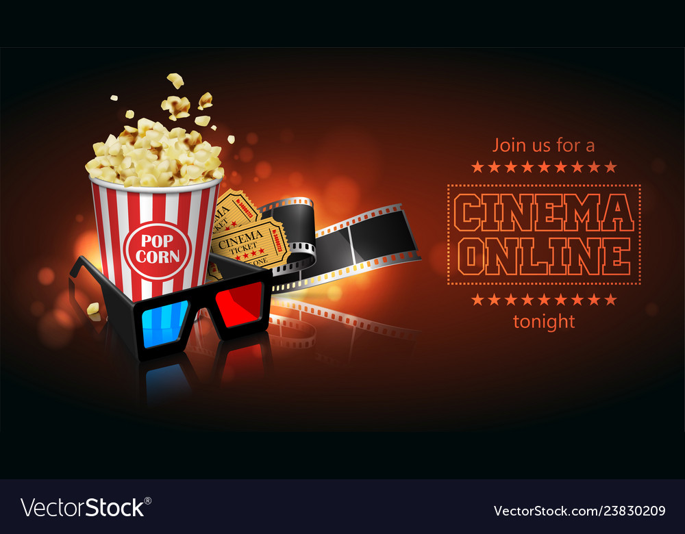 Advertising For The Film Industry Film Popcorn Vector Image advertising for the film industry film popcorn vector image