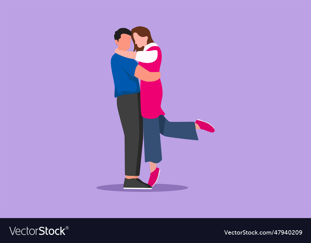 Character Flat Drawing Romantic Couple In Love Vector Image