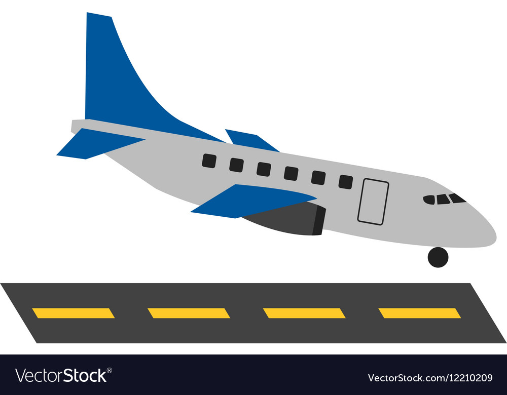 Landing Airplane Royalty Free Vector Image Vectorstock