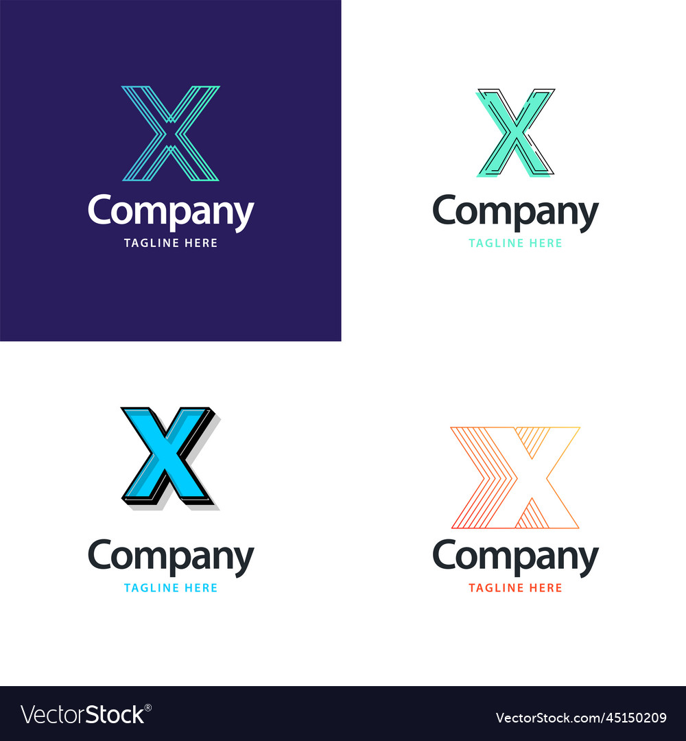 Letter x big logo pack design creative modern Vector Image