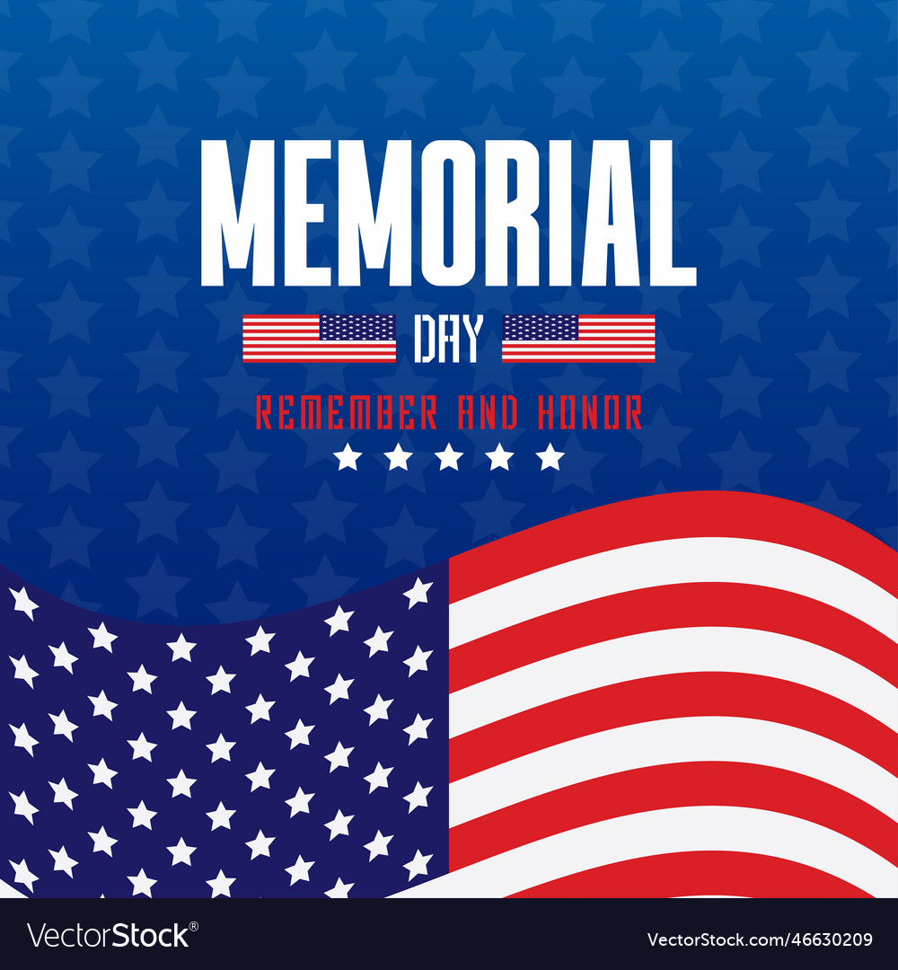 Memorial day post design with usa flag file Vector Image