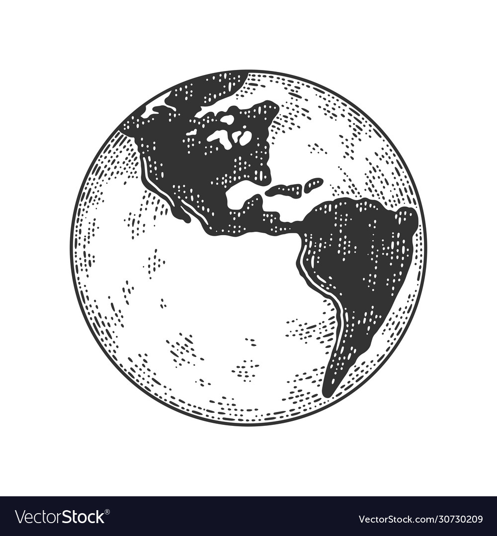 Planet earth globe sketch Royalty Free Vector Image