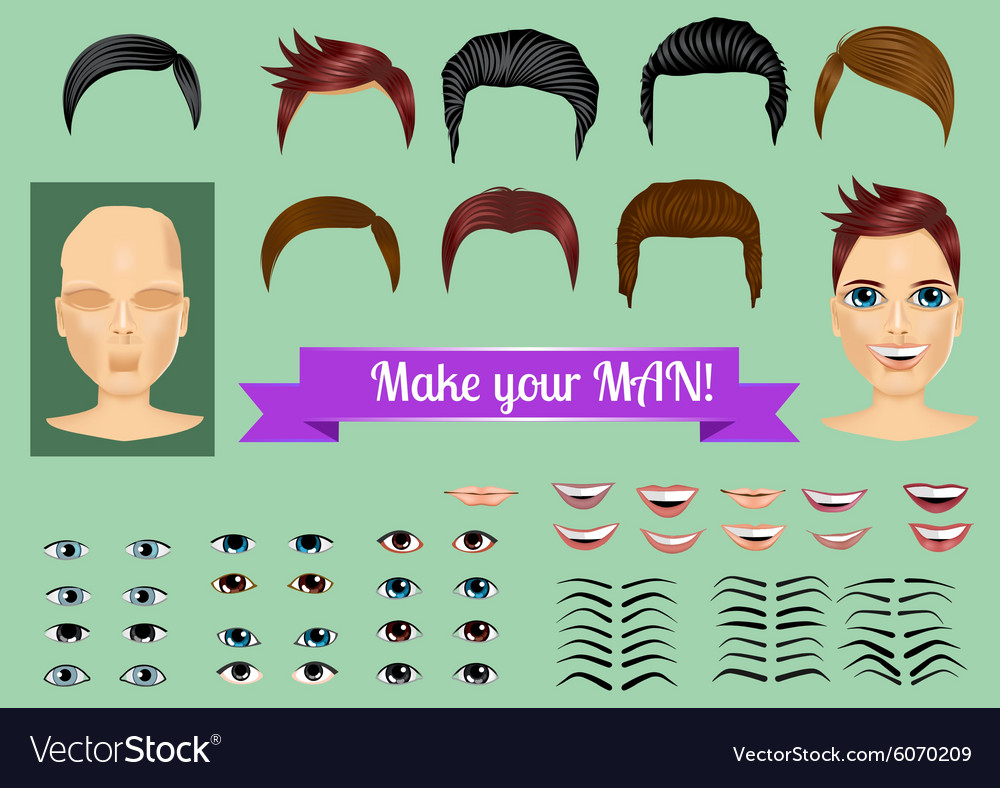 set-to-create-unique-characters-royalty-free-vector-image