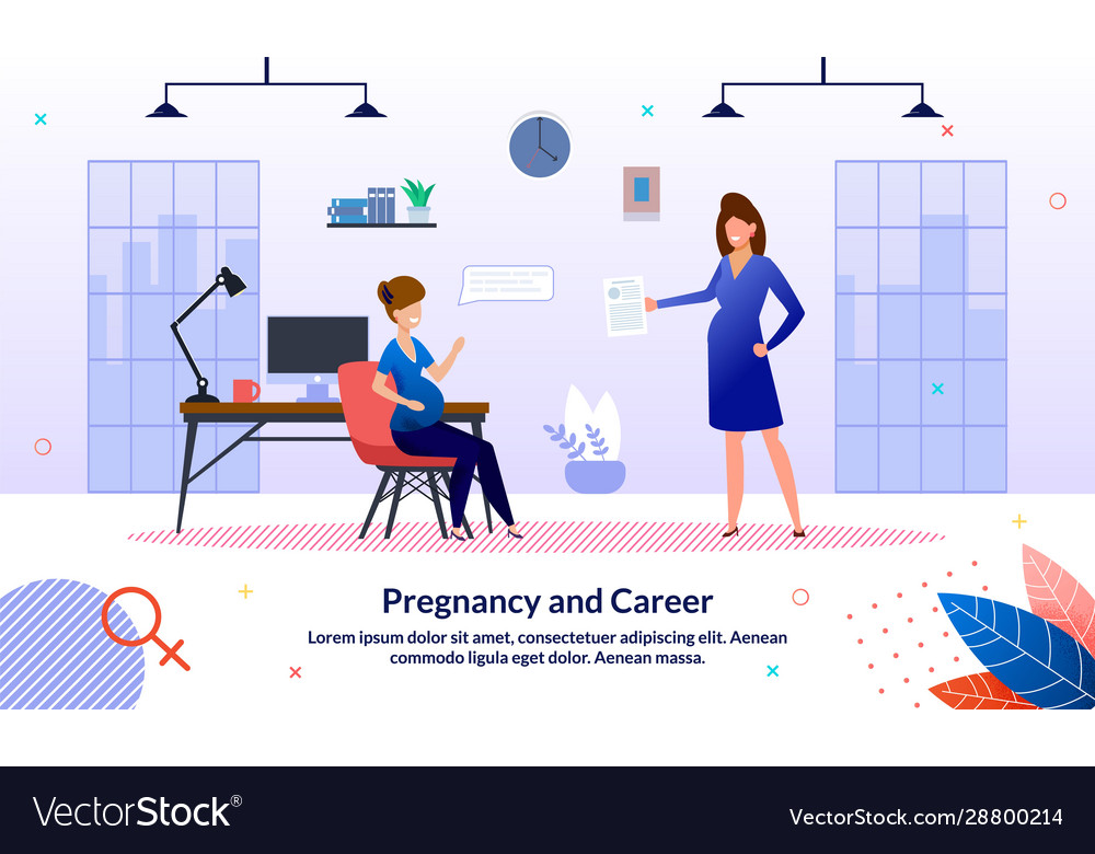 Career During Pregnancy Banner Template Royalty Free Vector