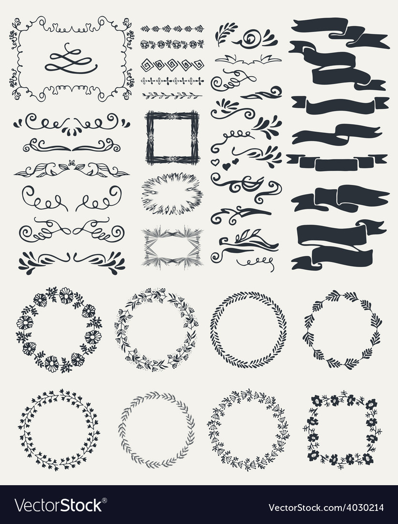 Hand-drawn elements Royalty Free Vector Image - VectorStock