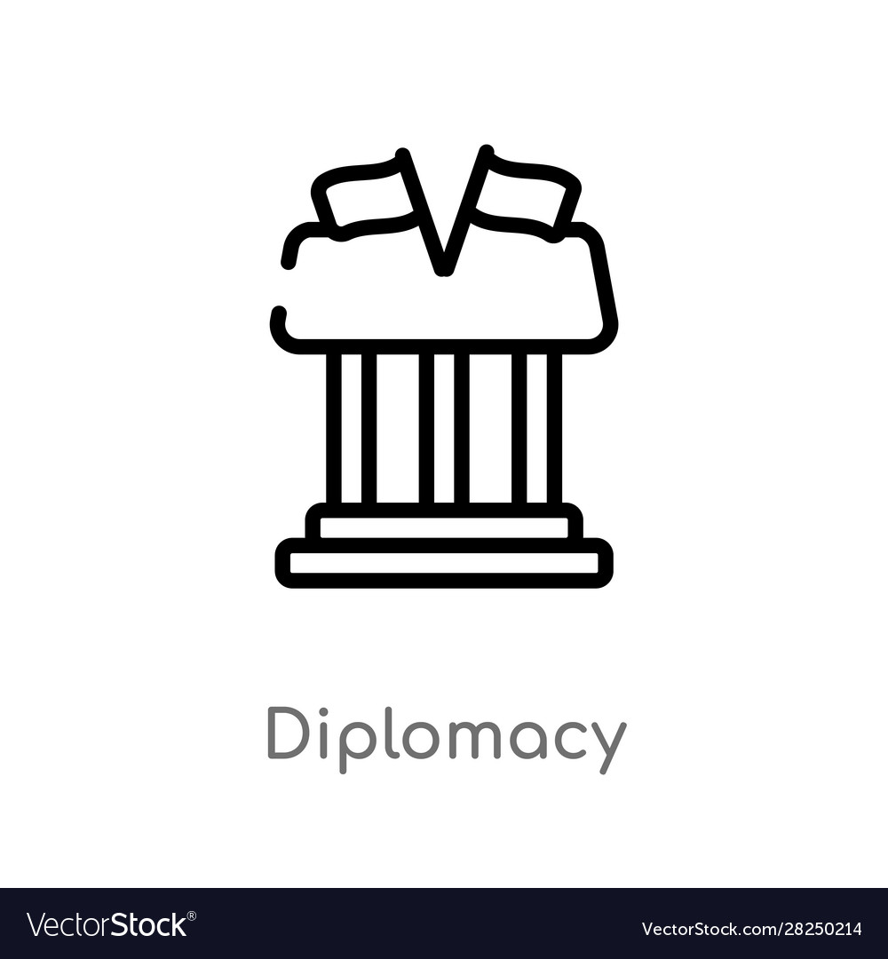 Outline diplomacy icon isolated black simple line Vector Image