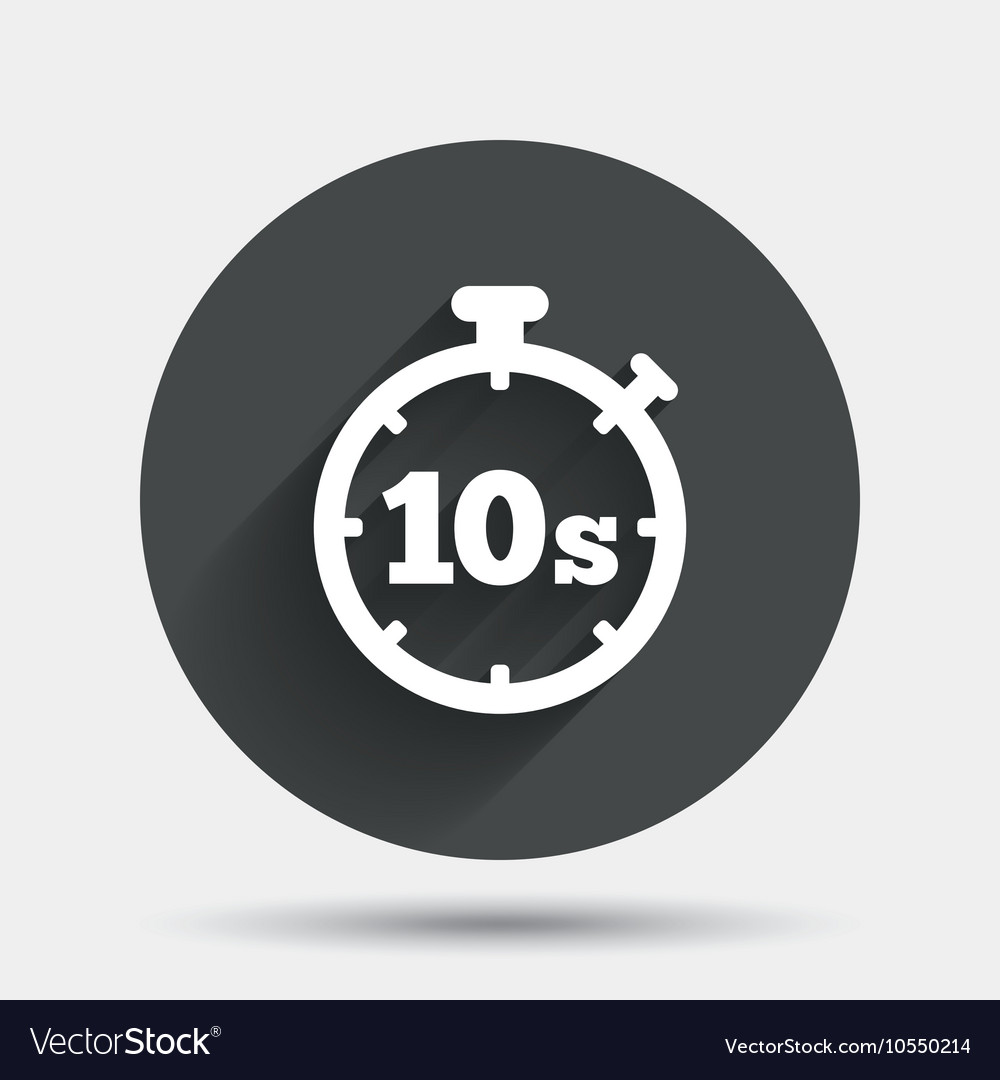 Timer 10s sign icon stopwatch symbol Royalty Free Vector