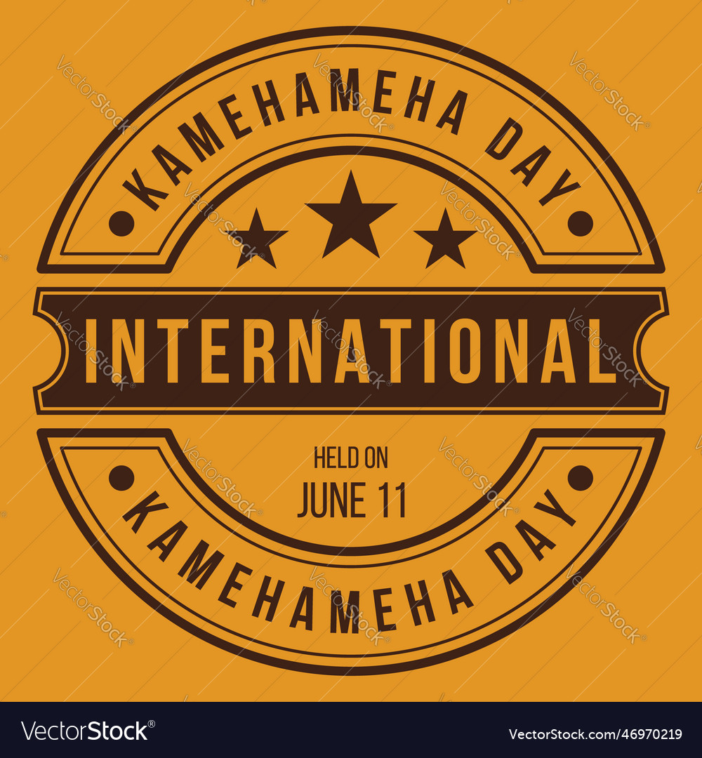 Kamehameha day design badge logo banner Royalty Free Vector