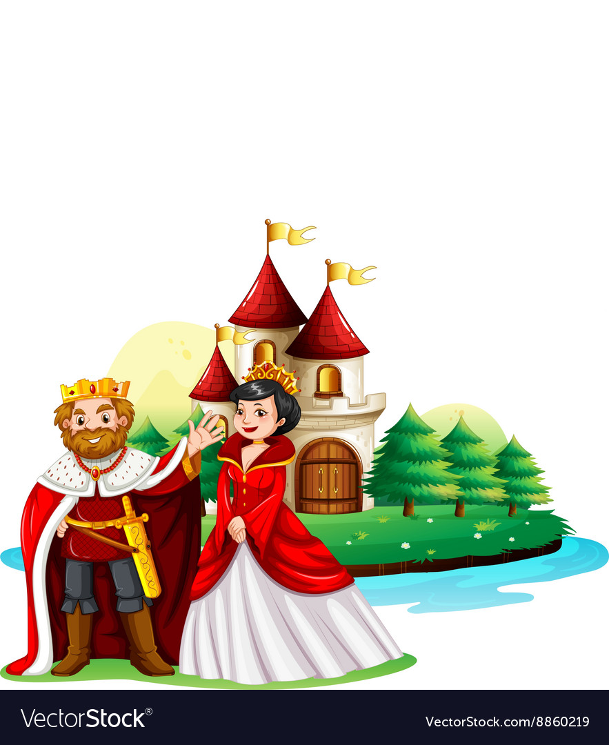 Queen and king Royalty Free Vector Image - VectorStock