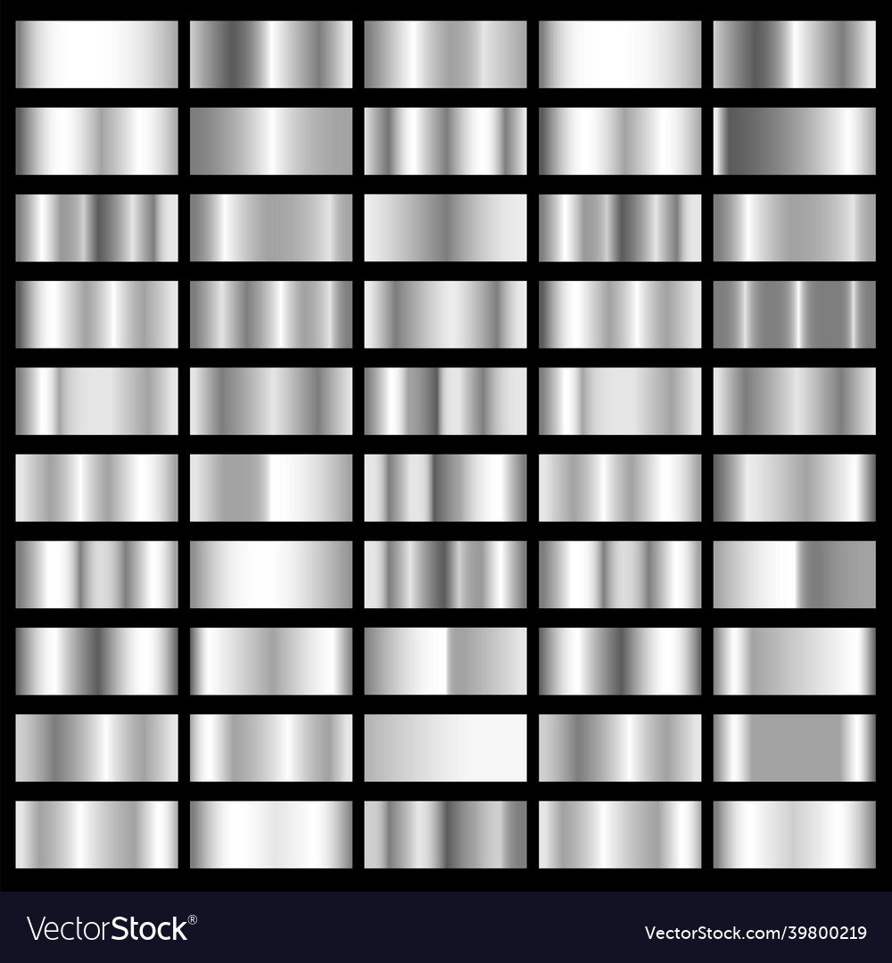 Silver foil horizontal texture gradation vector image Silver foil horizontal texture gradation