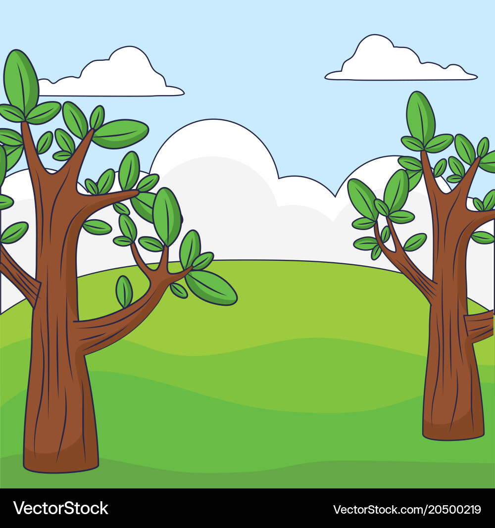Trees landscape design Royalty Free Vector Image