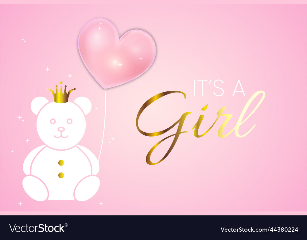 Baby shower invitation design its a girl Vector Image