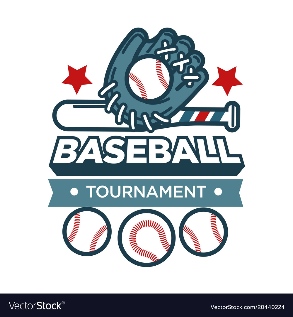 Baseball tournament promotional emblem Royalty Free Vector