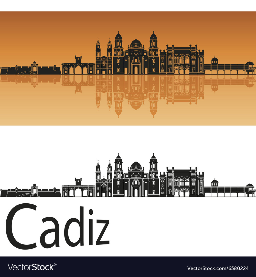 Cadiz skyline in orange