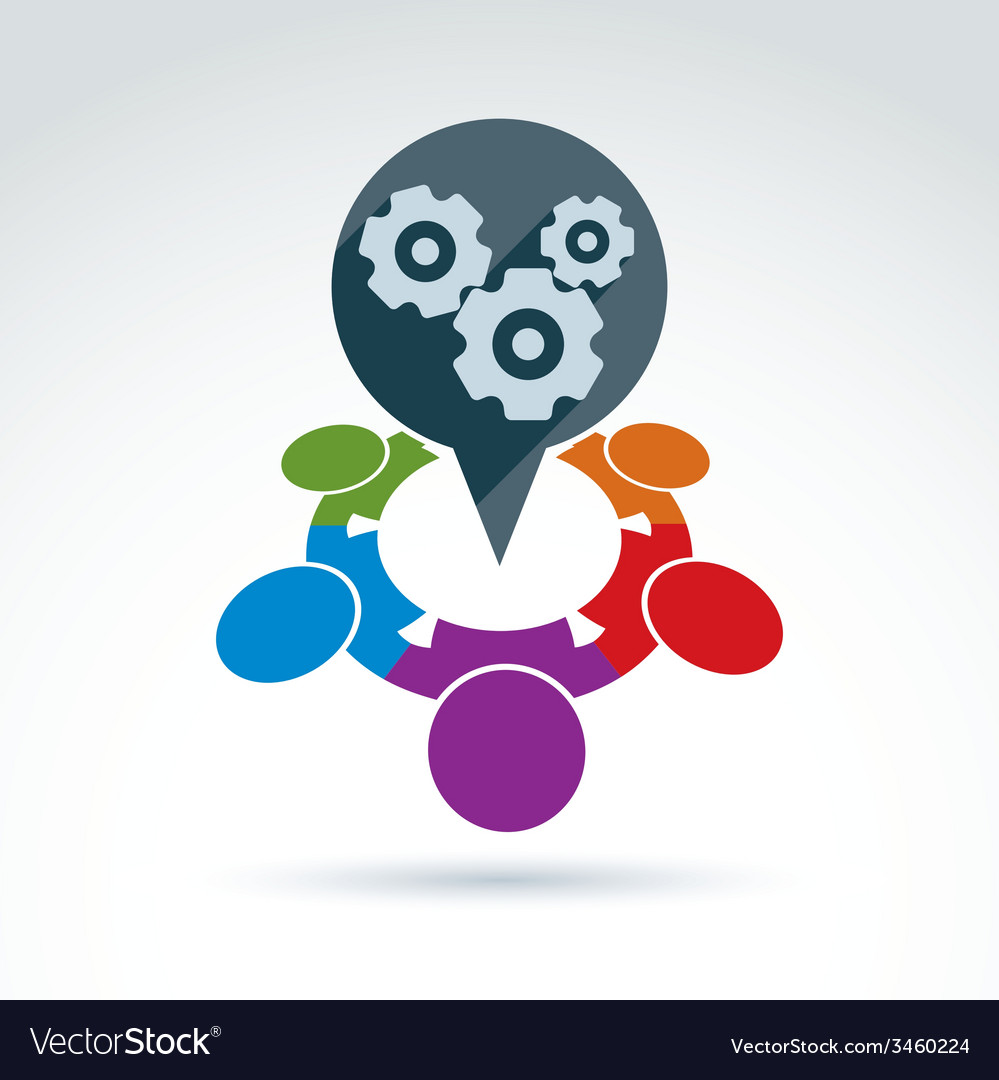 gears and cogs teamwork theme icon conceptual vector image