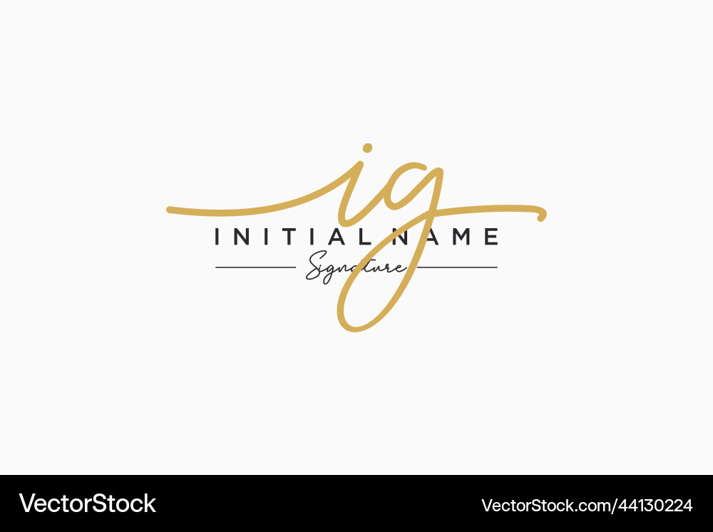 Initial ig signature logo template hand drawn Vector Image