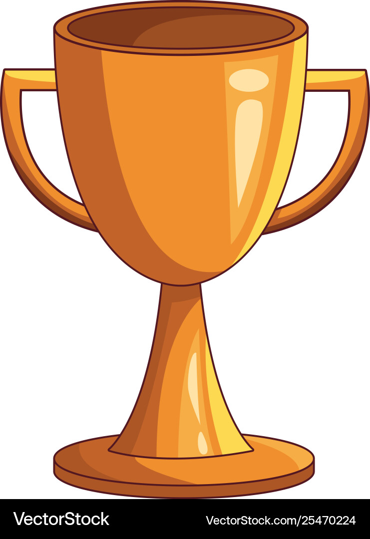 Success champion trophy cartoon Royalty Free Vector Image