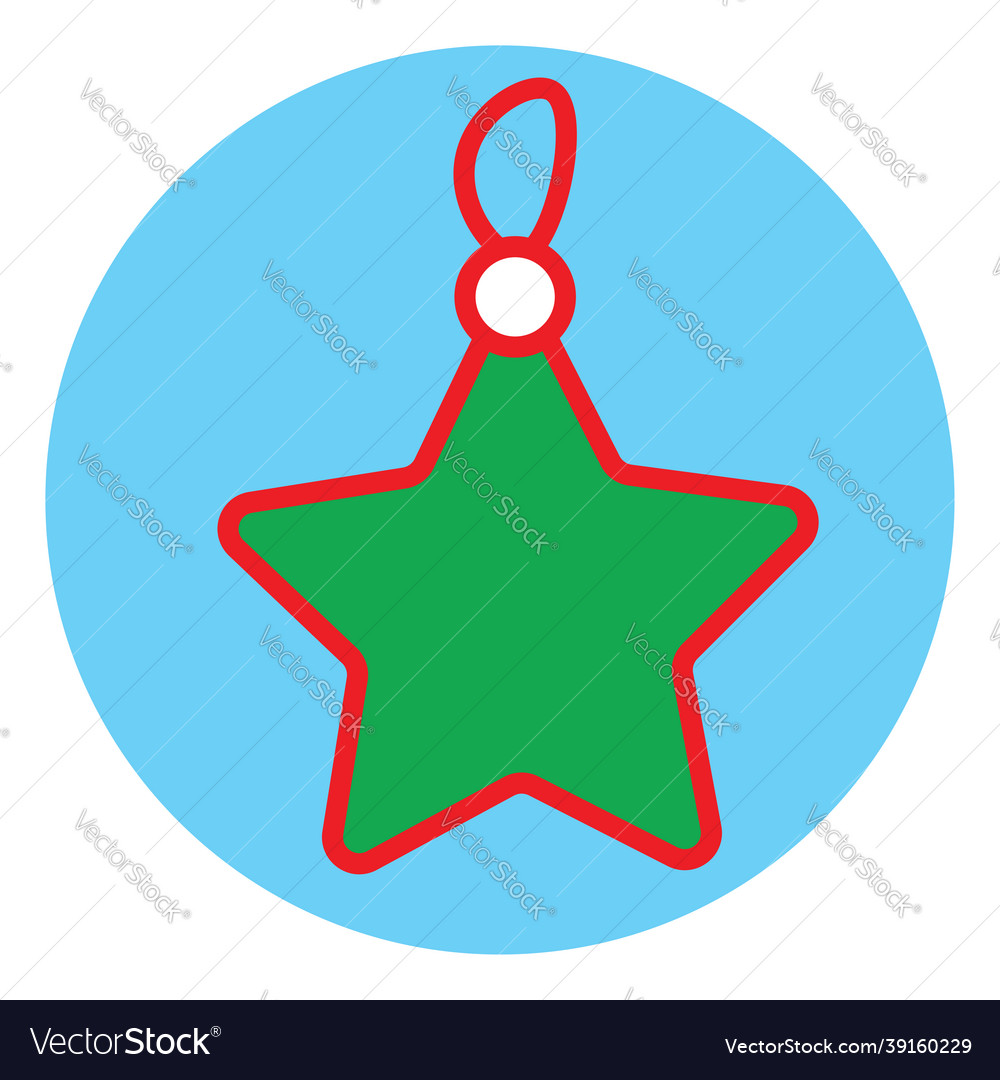 Green christmas tree star on a white background Vector Image