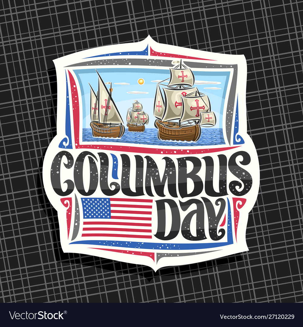 Logo for columbus day Royalty Free Vector Image