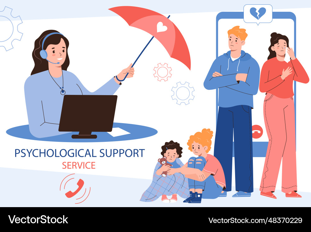 Psychological support service Royalty Free Vector Image
