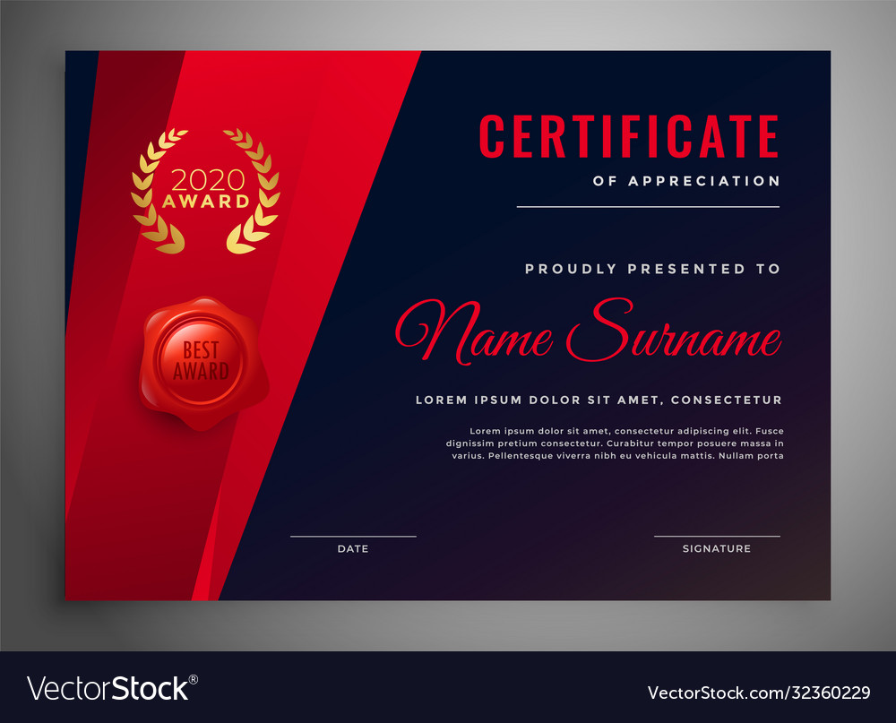 Red and black multipurpose certificate template Vector Image