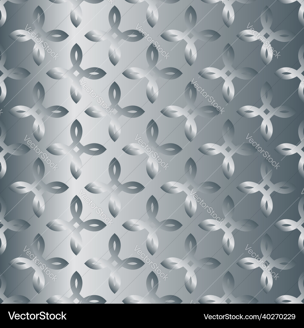 Silver metal gradient flower pattern background Vector Image