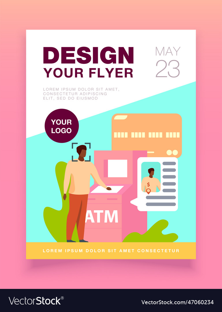 Bank face recognition technology Royalty Free Vector Image