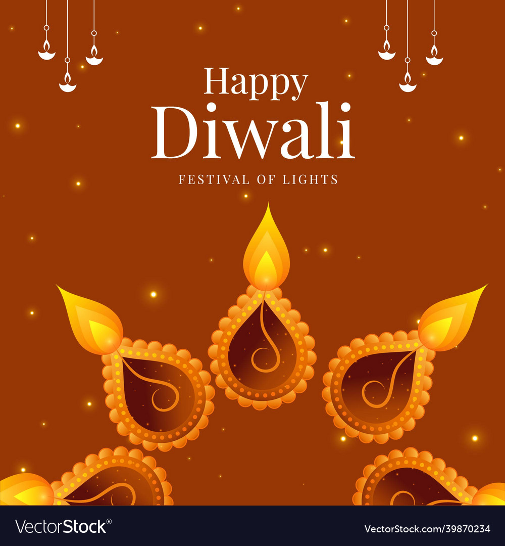 Banner design of festival lights happy diwali Vector Image