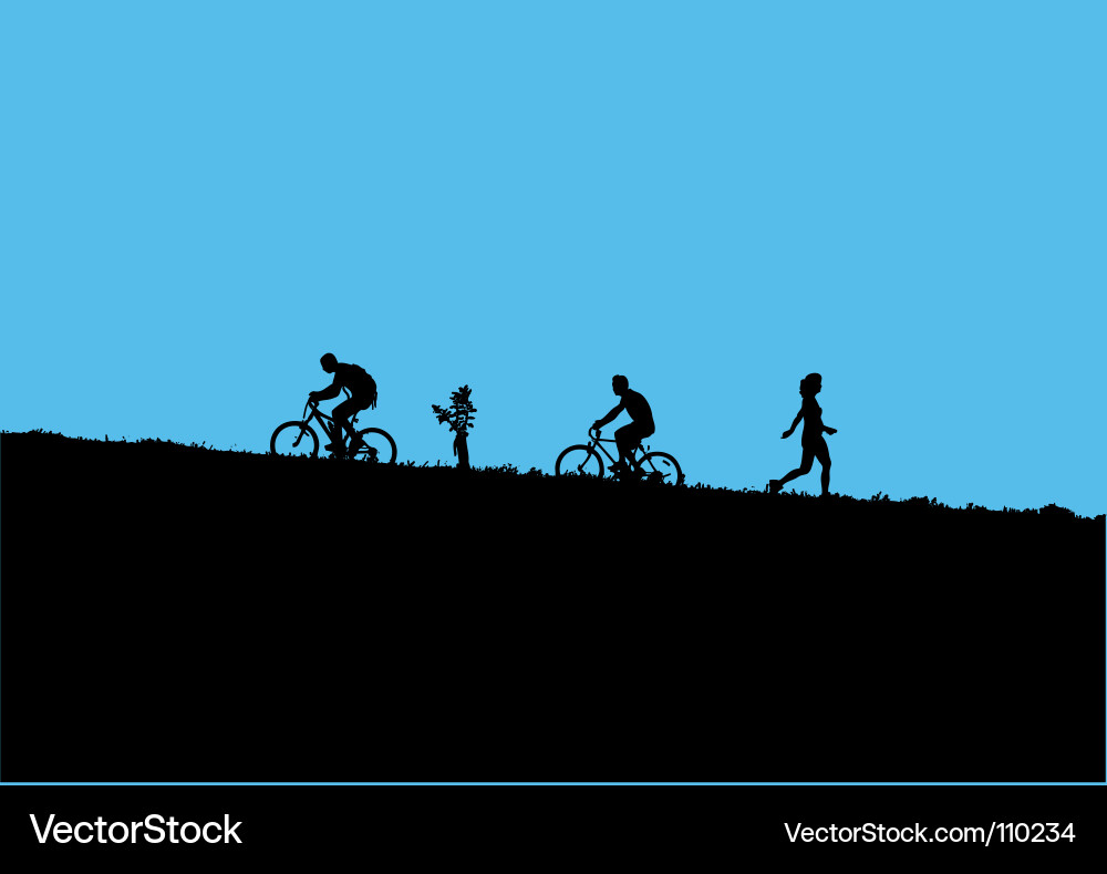 Mountain bikers Royalty Free Vector Image - VectorStock