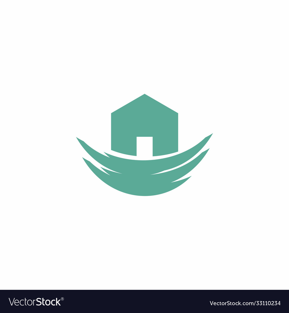 Real estate logo nest and house Royalty Free Vector Image