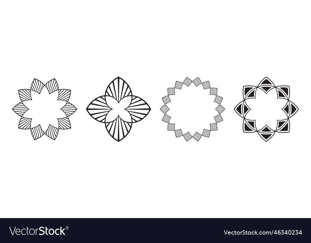 Set of four signs icons geometric shapes Vector Image