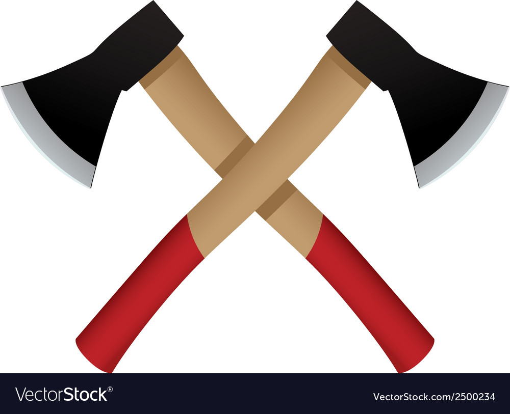 Two axes emblem icon Royalty Free Vector Image