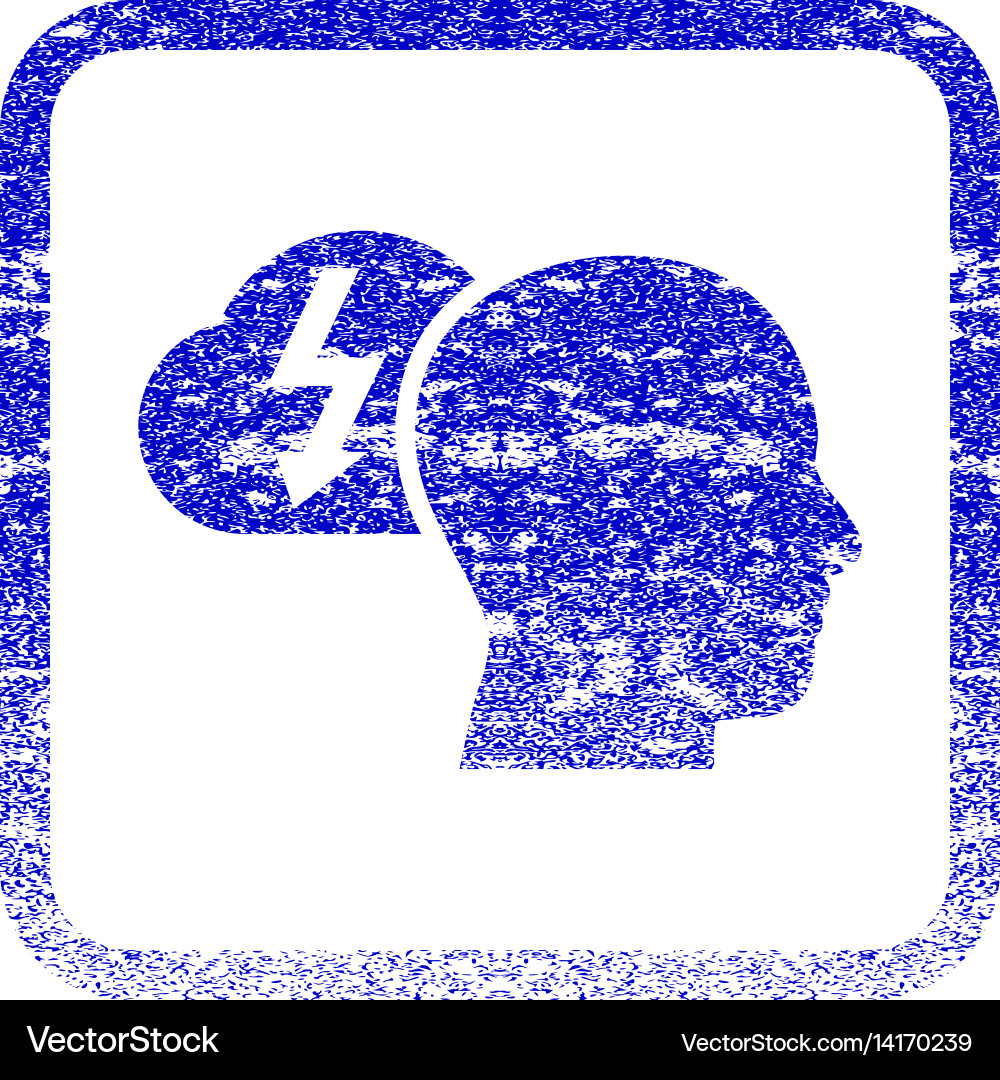 Brainstorming framed textured icon Royalty Free Vector Image